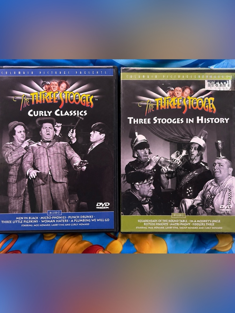 🎬 The Three Stooges DVD Bundle – Curly Classics & Three Stooges in History